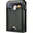 thumbnail image 1 of Minimalist Wallet For Men - With Money Clip Slim Leather Slots Credit Card Holder RFID Blocking Bifold Carbon Fiber Wallet, 1 of 5