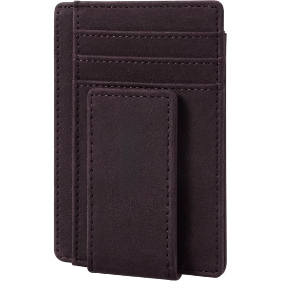 Minimalist Wallet for Men with   Clip Leather Wallet, Credit Card Holder RFID Blocking