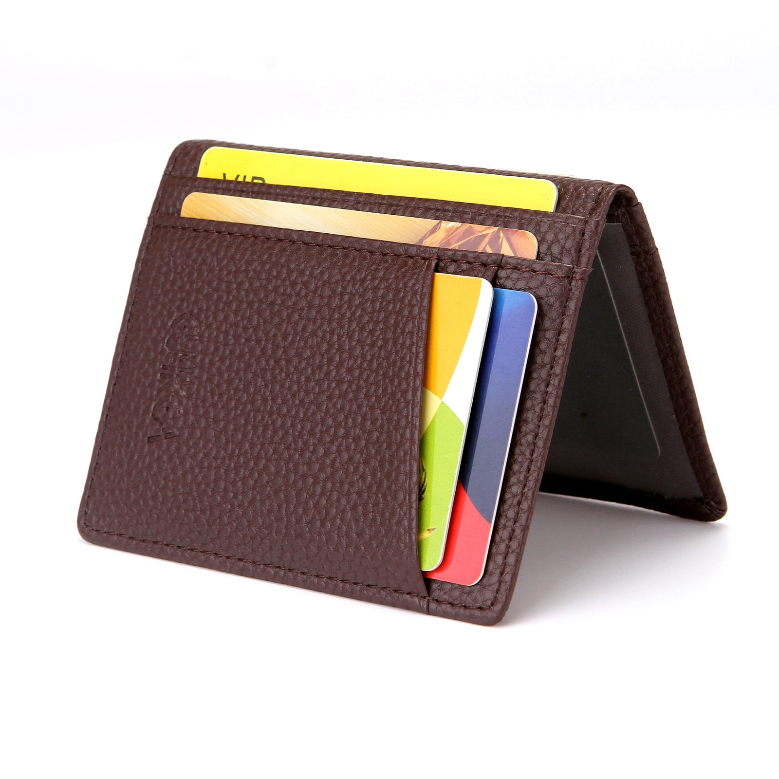 Alldaily Ultra Slim Thin Leather Women Wallet RFID Blocking Credit Card  Holder Bifold Long Ladies Billfold (Grey)