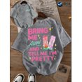 thumbnail image 1 of Minimalist Washed Crew Neck Short Sleeve Sweatshirt, Double-Sided 'Bring Me Alani & Tell Me I'Pretty' Print, For Holidays, Going Out, Outdoors, Gifts, 1 of 11