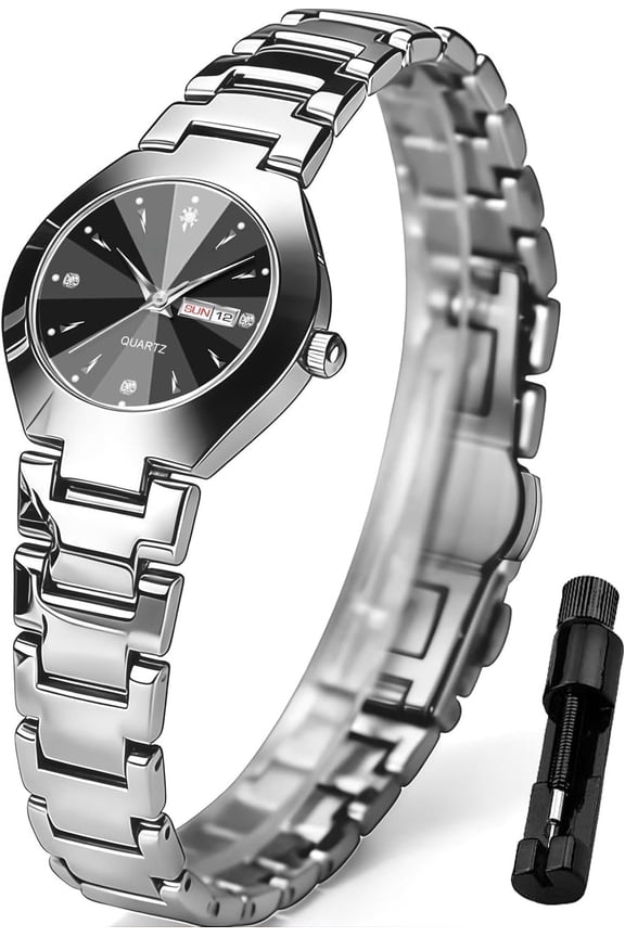Minimalist Watches for Women Business Dainty Ladies Watches with Day and Date Luxury Stainless Steel Analog Quartz Wrist Watch for Women Female Dress Watch