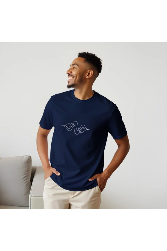 Minimalist Wave T-Shirt, Abstract Line Art Graphic Tee, Modern Minimalist Design Shirt, Simple Geometric Graphic Tee for Men Women