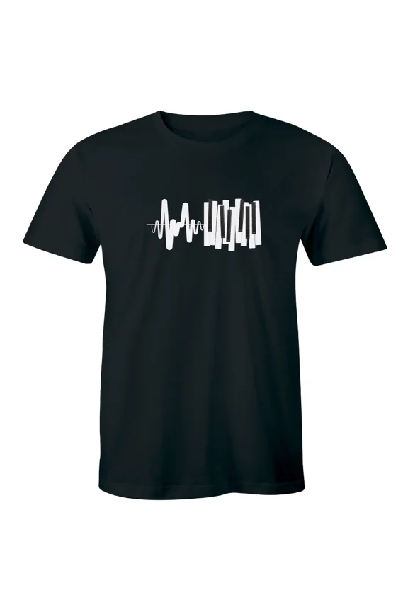Minimalist Waveform Piano Keys Music Lover Keyboard Artist Synth Unisex T-Shirt, S-5XL