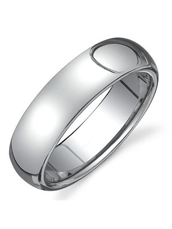 Minimalist Wedding Band 316L Stainless Steel 6mm Simple Handfasting Ring Unisex Fantasy Forge Jewelry