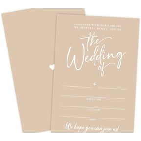 Minimalist Wedding Invitations with Envelopes 25 Double-Sided Invites
