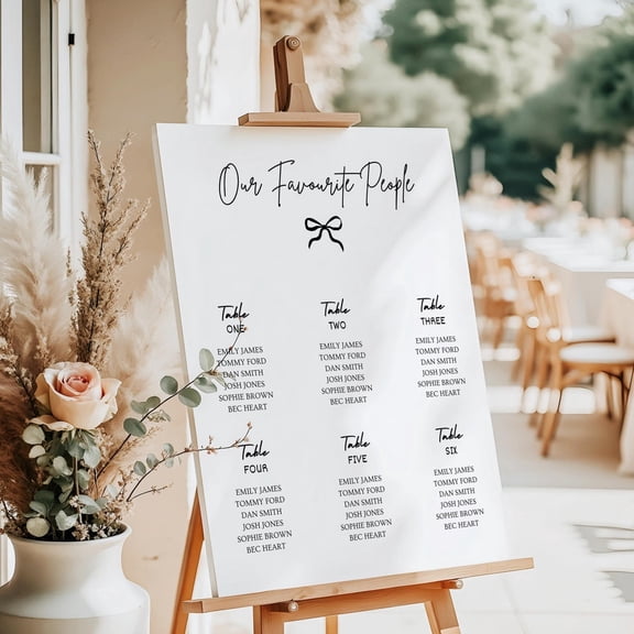 Minimalist Wedding Seating Chart Modern Table Assignment Sign Decor Unframed Paper Print