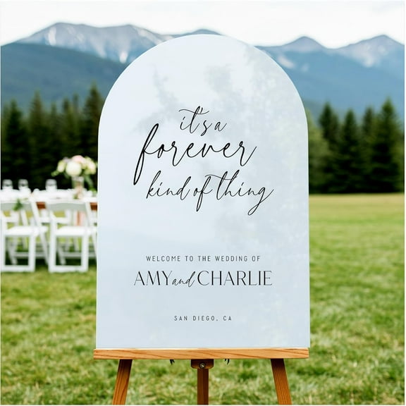 Minimalist Wedding Welcome Sign - Customized It’s A Kind Of Thing Wedding Sign - Arc Wedding Welcome Sign - Modern Minimalist Wedding Decorations (Paper)