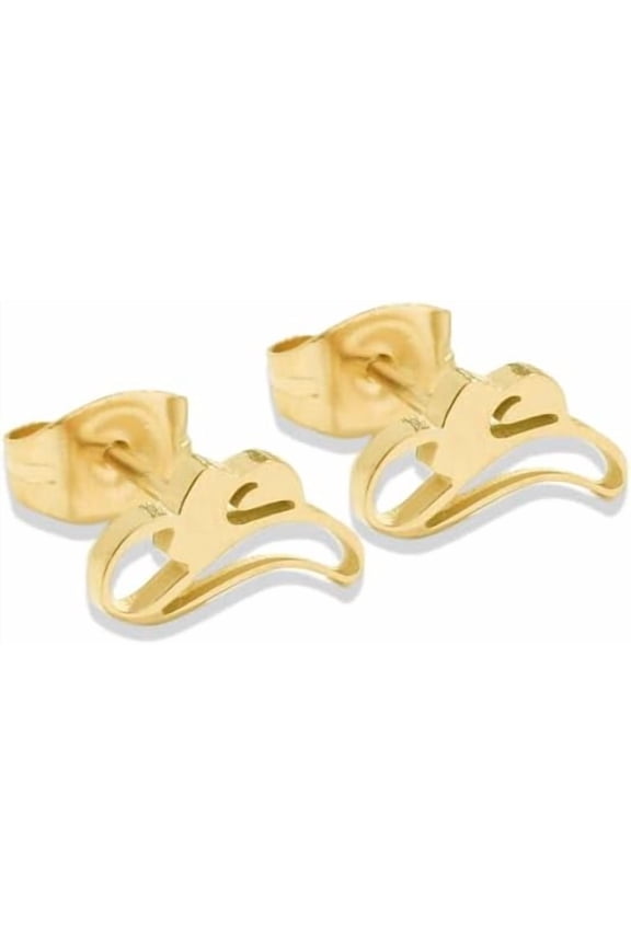 Minimalist Western Cowgirl Boots Stud Earrings - Polished Stainless Steel Costume Party Jewelry