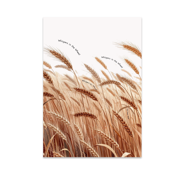 Minimalist Wheat Field Art - Rustic Decor - 13x19 Poster Print