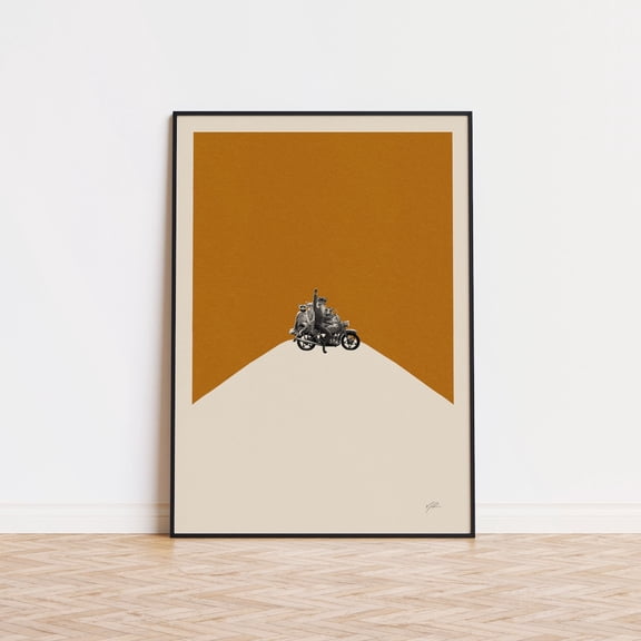 Minimalist Whimsical Fox Wall Art Wes Anderson Style Housewarming Gift, Unframed Poster