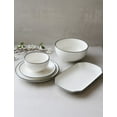 thumbnail image 1 of Minimalist White Ceramic Dinnerware Set – 5-Piece Modern Tableware with Black Rim | Stackable, Durable, Microwave & Dishwasher Safe | Marcel Ardani, 1 of 2