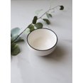 thumbnail image 1 of Minimalist White Ceramic Small Bowl – 4.5" Modern Tableware with Black Rim | Stackable, Durable, Microwave & Dishwasher Safe | Marcel Ardani, 1 of 4