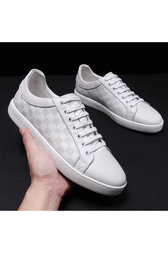 Minimalist White Logo Printed Casual Skate Shoes Soft Cushion Midsole Daily Shopping & Dating Trainers