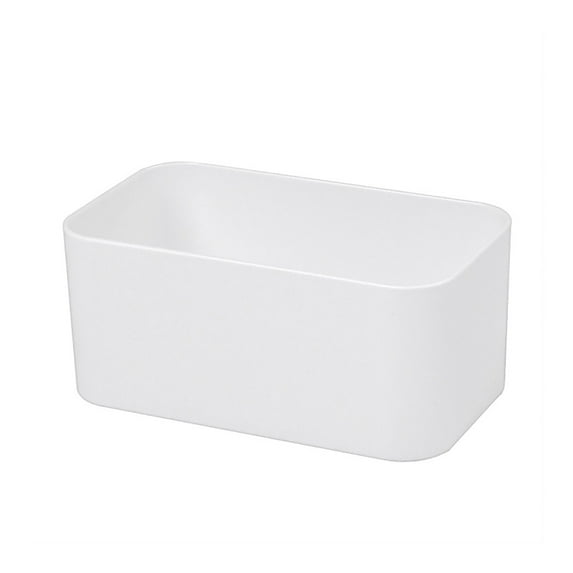 Minimalist White Wall Mounted Container - Self-Adhesive Plastic Storage Box for Bathroom/Kitchen, No Lid