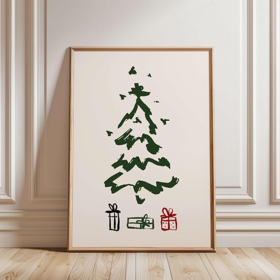 Minimalist Winter Festive Tree Poster, Classic Winter Festive Poster, Trendy Winter Festive Wall Art, Festive Decor, Modern Winter Festive Poster Wall Art, Unframed Poster Size 12x18 F03.1.14l2223