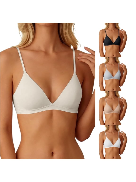 Minimalist Wireless Triangle Bra for Everyday Comfort in Seamless Lightly Lined Design Cozy Fit Non-Underwired Bralette for Home and Casual Wear