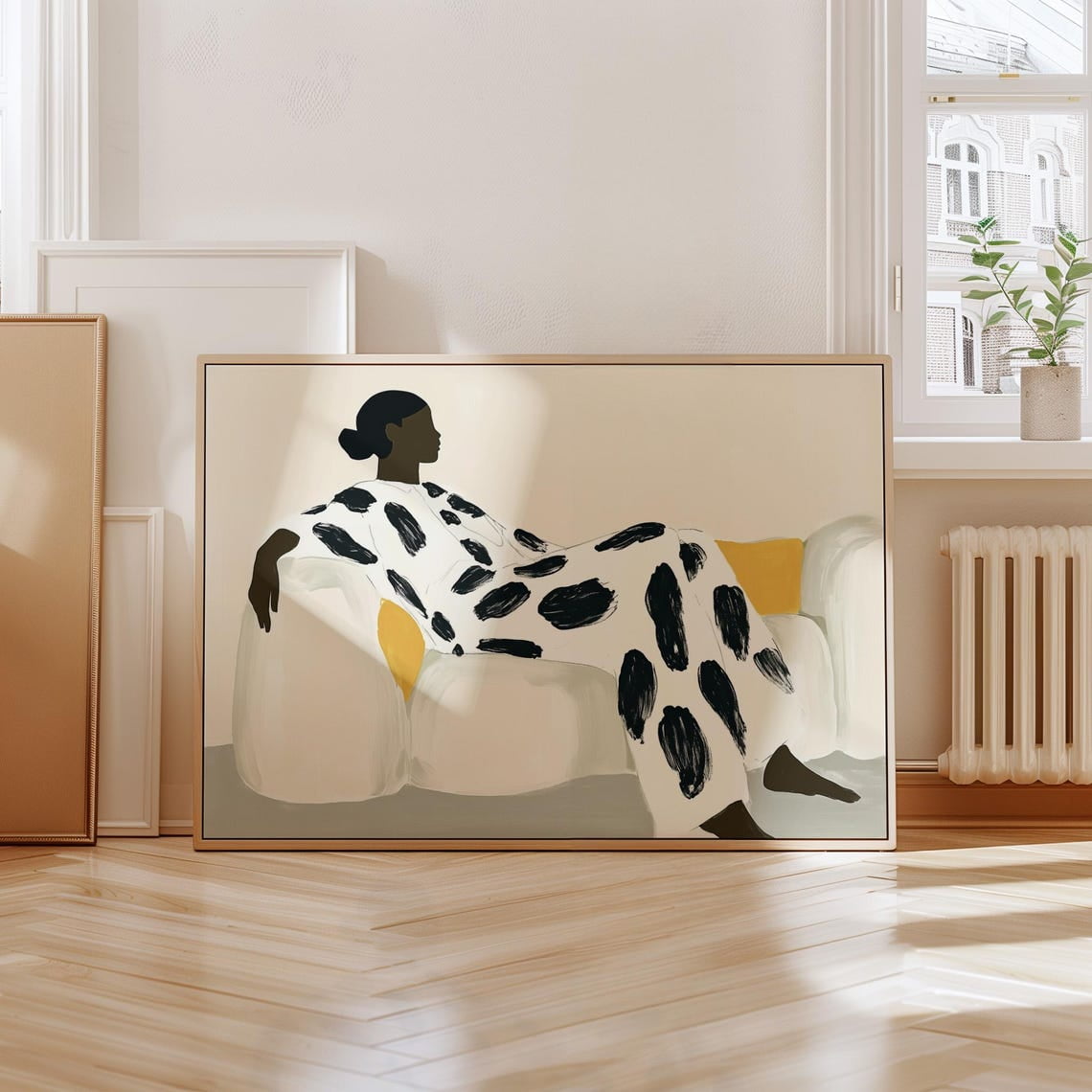 Minimalist Woman Art Print, Abstract Black And White Figure, Modern ...