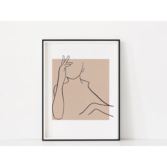Minimalist Woman Line Art Drawing Wall Abstract Modern Simple Female ...