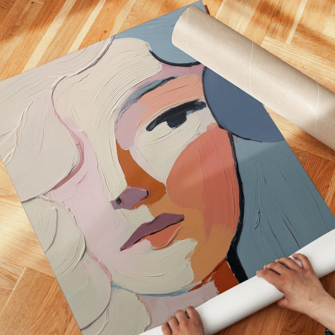 Minimalist Woman Portrait Abstract Colorful Style Wall Art Print ...