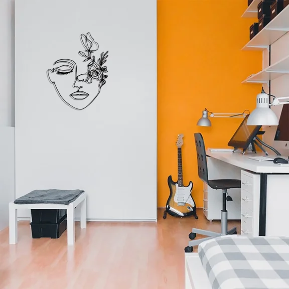 Minimalist Women Face Metal Wall Art Decor Wall Hanging For Living Room Bedroom