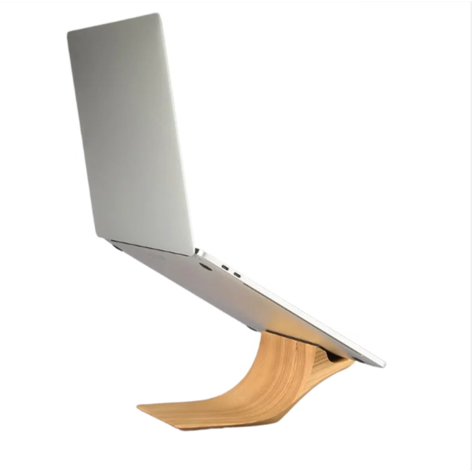 Minimalist Wood Laptop Stand, M5Pro Ergonomic Notebook Riser for Desk, Height Adjustable Computer Holder