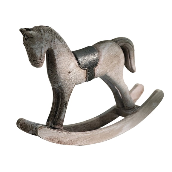 Minimalist Wood Rocking Horse Figurine Nordic Design Desk Mantelpiece Display