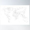 thumbnail image 1 of Minimalist World Map Black Outlines Poster Wall Art, Modern Wall Decor For Living Room Bedroom, 8x12 UNFRAMED, 1 of 3
