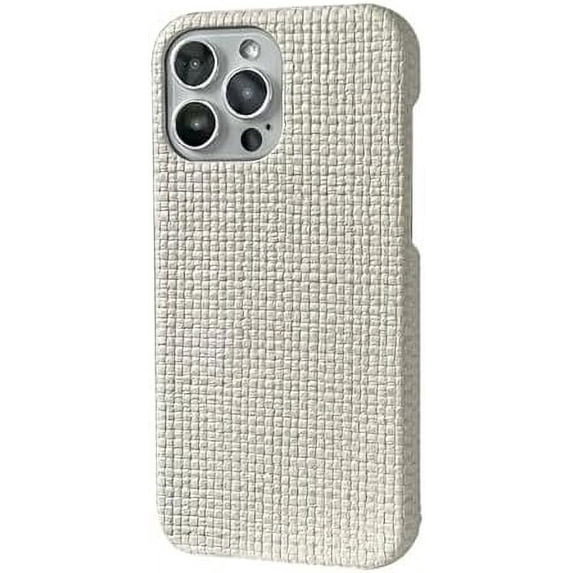 Minimalist Woven Leather Phone Case, Beige Aesthetics Case Cover for iPhone 15 14 13 12 11 Pro Max (Beige Woven,for iPhone 15 Pro Max)