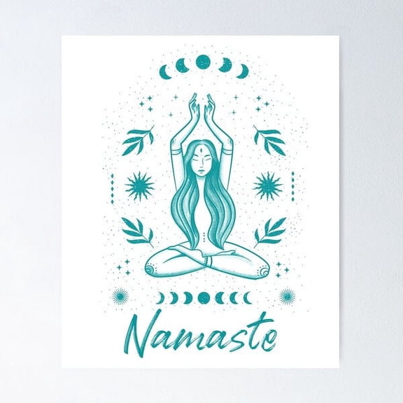 Minimalist Yoga Pose Design | Namaste Poster Wall Art, Modern Wall Decor For Living Room Bedroom, 24x36 UNFRAMED