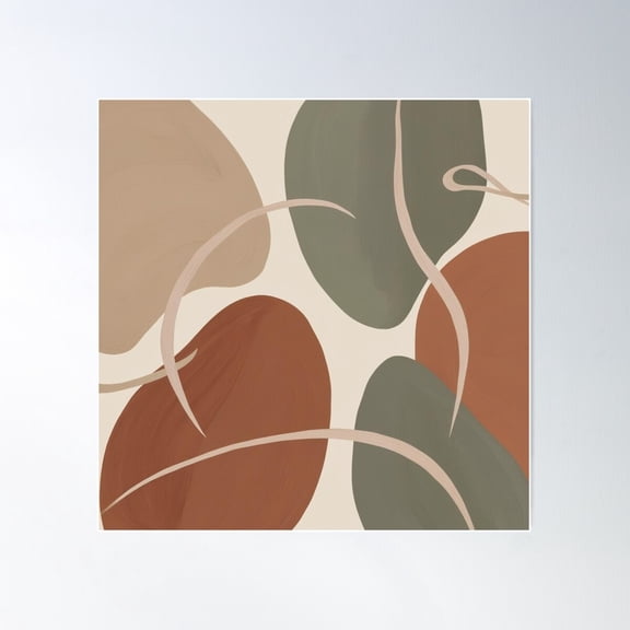 Minimalist Zen – Organic Abstract Shapes Poster Wall Art, Modern Wall Decor For Living Room Bedroom, 30x30 UNFRAMED