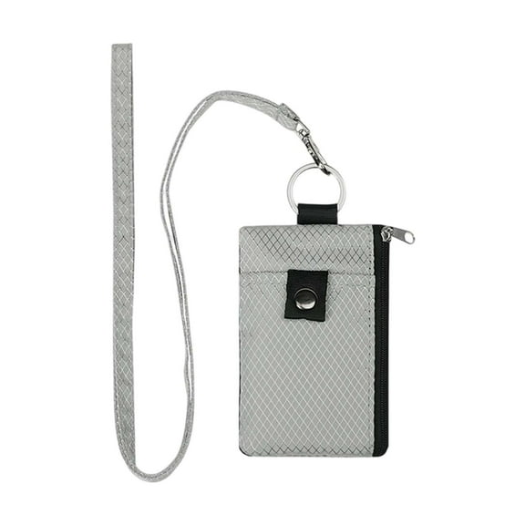 Minimalist Zip Around Wallet with Lanyard - RFID Blocking Small Card Holder for Women Men - Waterproof Travel Coin Purse with ID Window for Cash, Cards, Badges