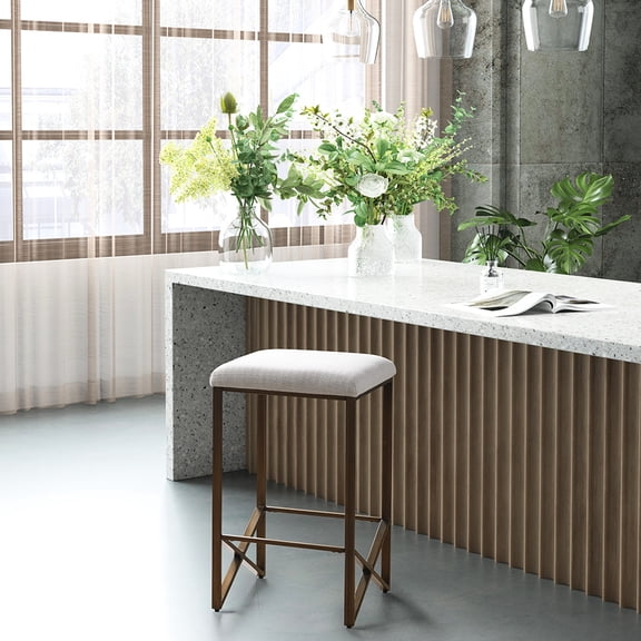 Minimalist backless form & polypropylene jacquard fabric / Offer comfort in kitchen use