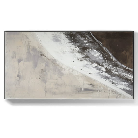 Minimalist black and white blue abstract art canvas painting home decoration outdoor wall art, large minimalist abstract wall art painting,(102*203cm)40*80 Inches,Unstretched,Frameless