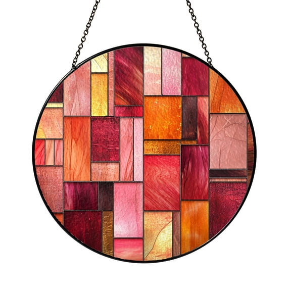 Minimalist circle pattern for stained style art, digital template for crafting