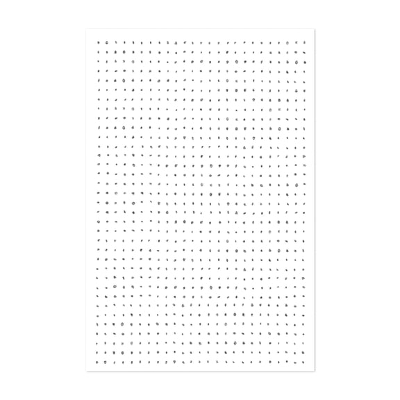 Minimalist dots - Line Drawing Geometric Black and White Abstract Pattern Minimalist Line Art Modern Art Unframed Wall Art Print 16 x 24 inches