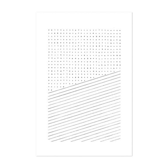 Minimalist dots and lines - Line Drawing Abstract Black and White Minimalist Geometric Line Art Pattern Modern Art Unframed Wall Art Print 16 x 24 inches