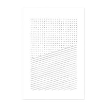 Minimalist dots and lines - Line Drawing Abstract Black and White Minimalist Geometric Line Art Pattern Modern Art Unframed Wall Art Print 4 x 6 inches