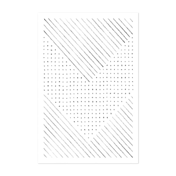 Minimalist dots and lines - Line Drawing Abstract Geometric Pattern Line Art Modern Art Minimalist Black and White Unframed Wall Art Print 24 x 36 inches