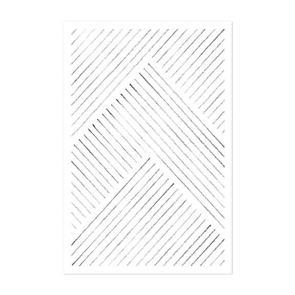 Minimalist geometric line art - Line Drawing Geometric Line Art Minimalist Abstract Pattern Modern Art Black and White Unframed Wall Art Print 40 x 60 inches