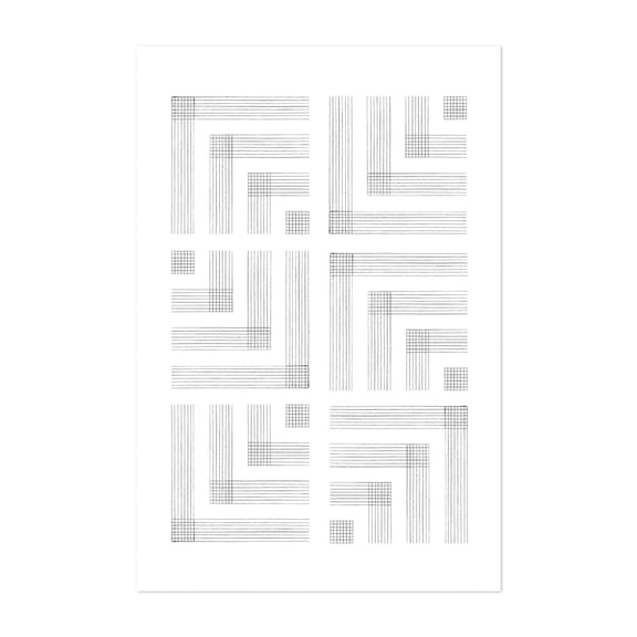 Minimalist geometric lines - Line Drawing Geometric Minimalist Abstract Black and White Pattern Line Art Modern Art Unframed Wall Art Print 4 x 6 inches