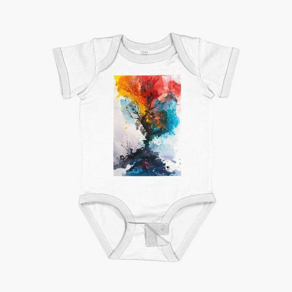 Minimalist watercolor Short Sleeve Baby One-Piece - 1327
