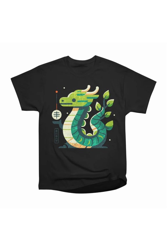 Minimalist wooden dragon T-Shirt Tee Gift For Him Merch For Her Apparel For Friend