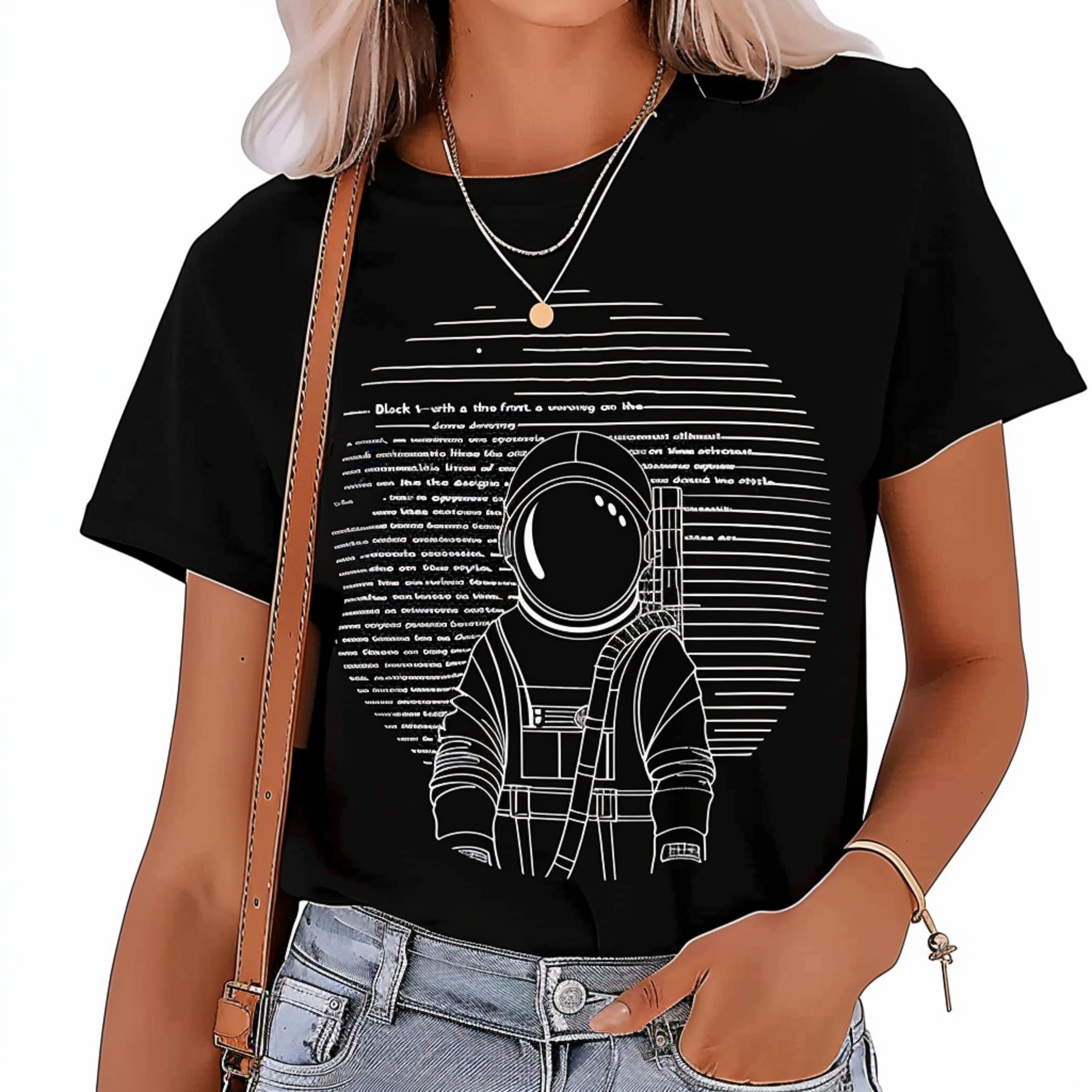 Minimalistic Astronaut Silhouette Black TShirt Vector Illustration ...