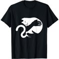 thumbnail image 1 of Minimalistic Black Cat T-shirt | Kitten, Hug Tee, 1 of 5