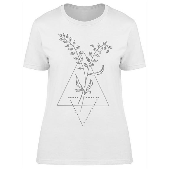 Minimalistic Branch With Leaves T-Shirt Women -Image by Shutterstock, Female Large