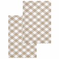 thumbnail image 1 of Minimalistic Checkered Beige Rural Style, Kitchen Dish Towels for Drying Dishes Set of 2, Waffle Weave Microfiber Hand Tea Bathroom Towels Quick Dry & Absorbent Towel 15.7x23.6, 1 of 7