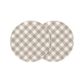 thumbnail image 1 of Minimalistic Checkered Beige Rural Style Round 15 Inch Placemats Set of 2, HeatResistant Non Slip Place Mats for Dining Table, Wipeable Braided Kitchen Table Mats for Housewarming, 1 of 9