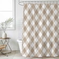 thumbnail image 1 of Minimalistic Checkered Beige Rural Style, Waterproof Fabric Shower Curtain, Waterproof Fabric Shower Curtain for Bathroom Curtains Bathtubs Hotel Washable Shower Curtains with 12 Hooks Small 36x72in, 1 of 8