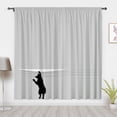 thumbnail image 1 of Minimalistic Geometric Line Grey Window Curtains, Peeping Kitten Window Treatments Blackout Curtains, For Bedroom Living Room Privacy Decor(Rod Pocket), 1 of 5