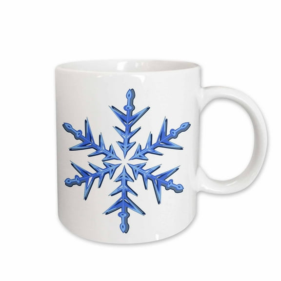 3drose, Minimalistic Ice Blue Snowflake, 11oz Mug